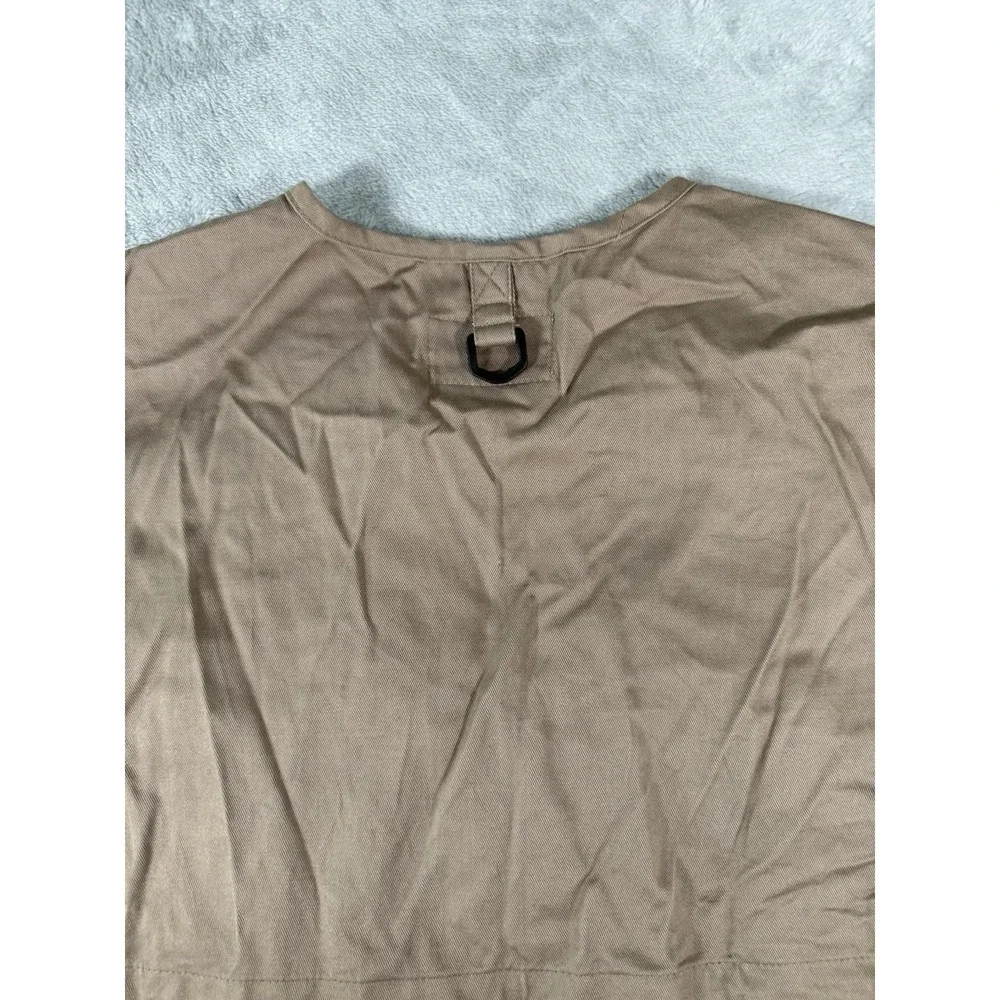 Ausable Fishing Vest Mens Large Tan Full Zip Cotton Twill Angler Outdoor NWT